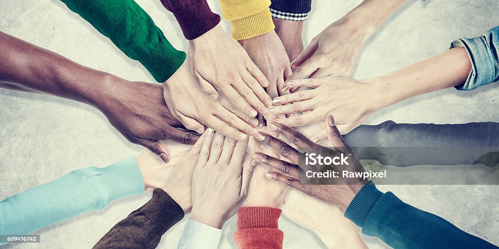 People Hands Together Unity Team Cooperation Concept Community Stock Photo