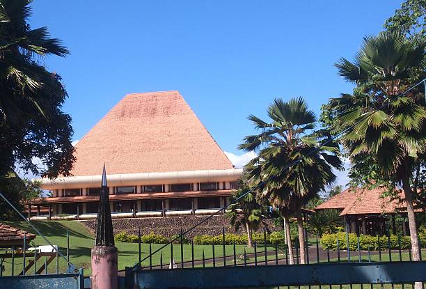Parliament house, Suva, Fiji When Fiji became independent fro Great Britain in 1970 they met in this building in Suva. The Government is a unicameral democratic parliament modeled on the Westminster system. suva photos stock pictures, royalty-free photos & images