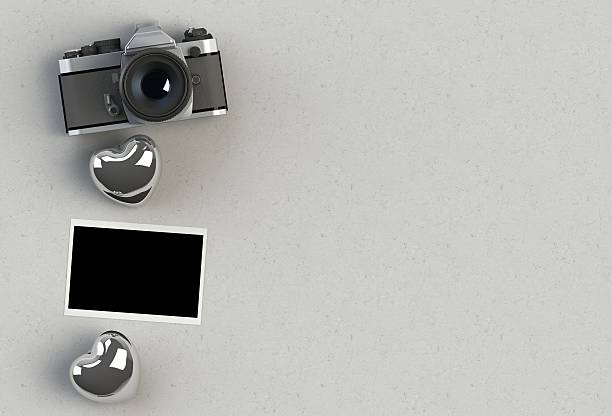 istock top view image of silver heart 609437002