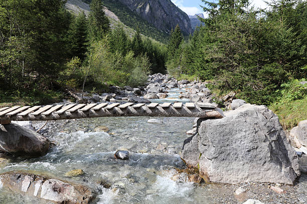 istock Footbridge in Lech Valley. Tirol. Austria 609443088