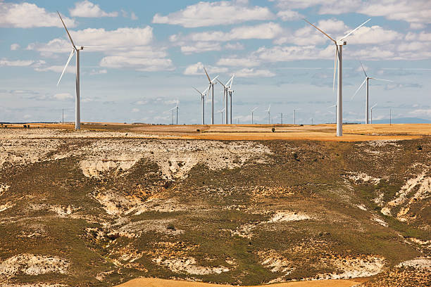 istock Wind turbines in the countryside. Clean alternative renewable en 609530192