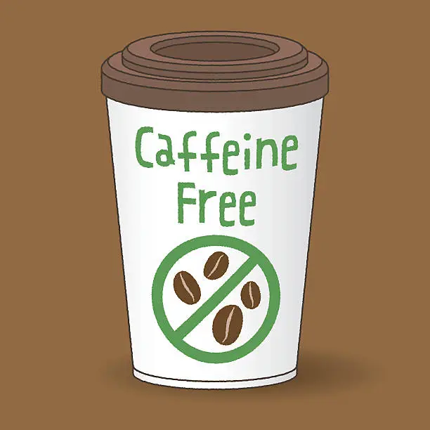 Vector illustration of paper cup of decaf coffee to go