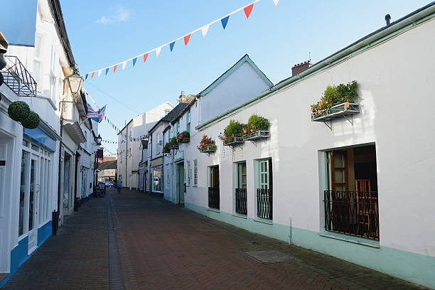 old fore street - sidmouth devon foto e immagini stock