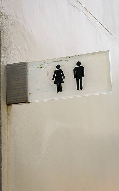 istock toilte sign on the wall 609616570