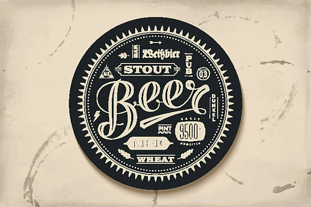 ilustraciones, imágenes clip art, dibujos animados e iconos de stock de montaña rusa para cerveza con letras dibujadas a mano - coaster