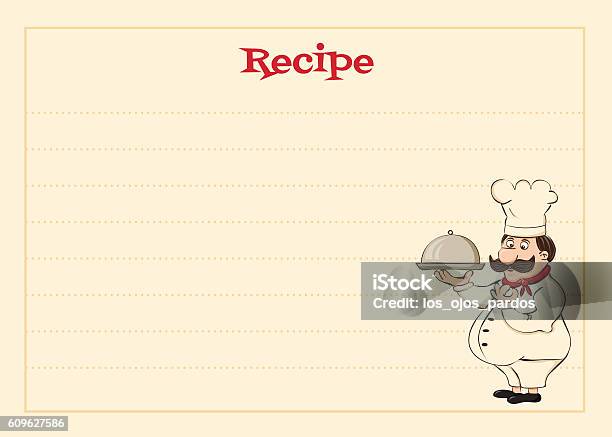 Cook Card Stock Illustration - Download Image Now - Recipe, Old-fashioned, Template