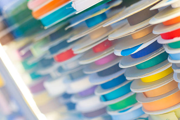 istock Ribbons in haberdashery 609628086