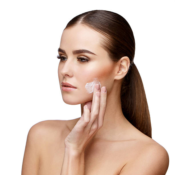 istock Beautiful Young Woman with Clean Fresh Skin 609684808