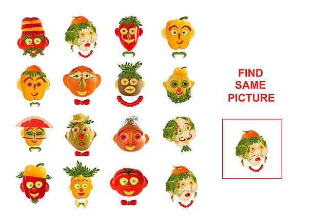 Cartoon  Illustration of Finding the Same Picture.  Educational Game for Preschool Children.