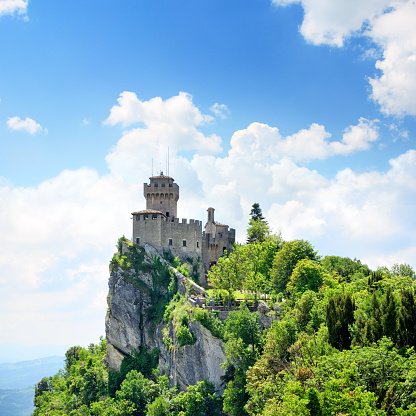 De La Fratta or Cesta is second tower of San Marino. Composite photo
