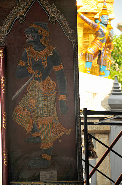 wat phra kaew temple of emerald buddha, bangkok, thailand - bangkok province photography construction architecture imagens e fotografias de stock