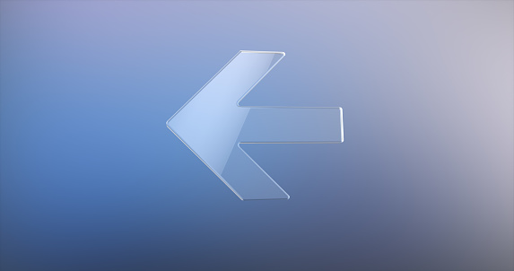 Arrow Left Glass 3d Icon