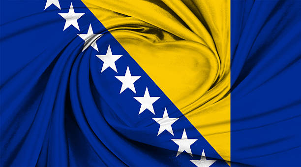 bandeira da bósnia-herzegovina - bosnia herzegovinan imagens e fotografias de stock