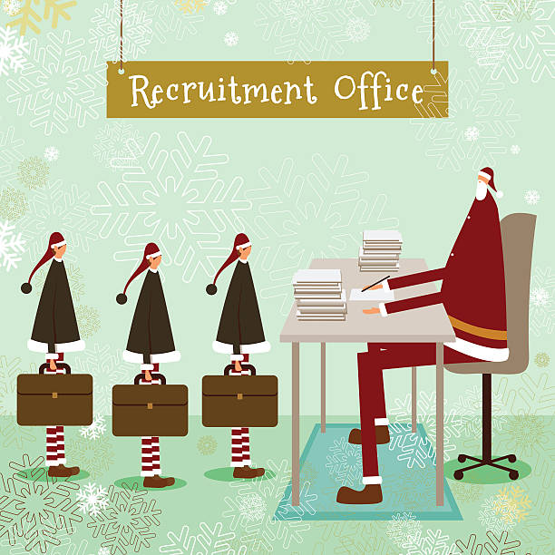 santa klaus christmas elf business employment concept vector art illustration