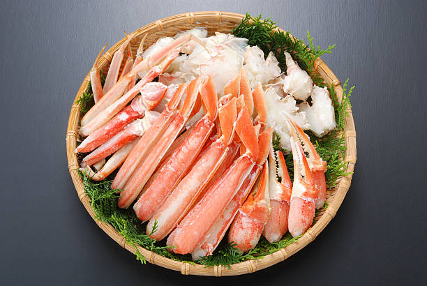istock Raw fresh cold snow crab pot set with claws, legs, 609698590