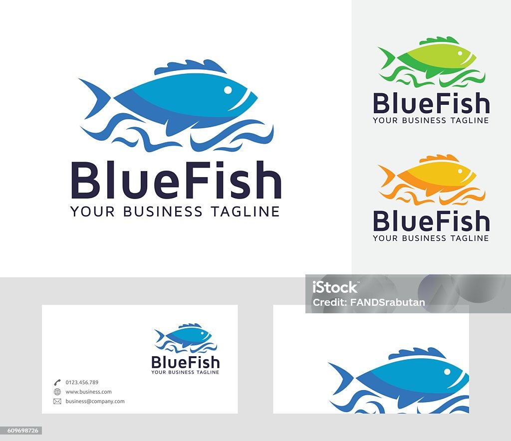 Blue Fish Logo Design Bluefish Logo Premium Vector | Bluefish Logo Vector