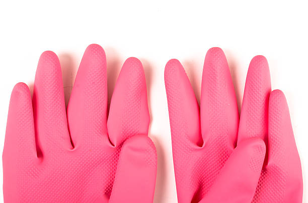 istock Purple housework cleaning gloves 609701220