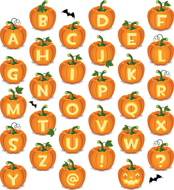 ilustrações, clipart, desenhos animados e ícones de halloween abc - letter s isolated alphabet alphabetical order