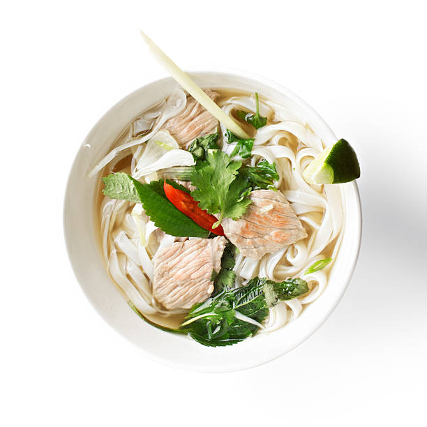 istock Vietnamese noodle pho soup overhead 609702960