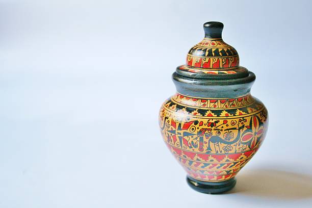 istock Vase with oriental ornament isolated on white 609704478