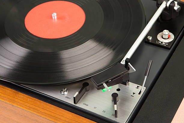 istock vintage music player turntable with lp 609705200