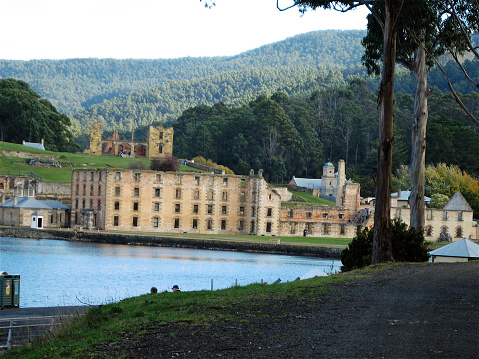 The now derelict prison for convict labor in Port Arthur, Tasmania was originally constructed as a flour mill.