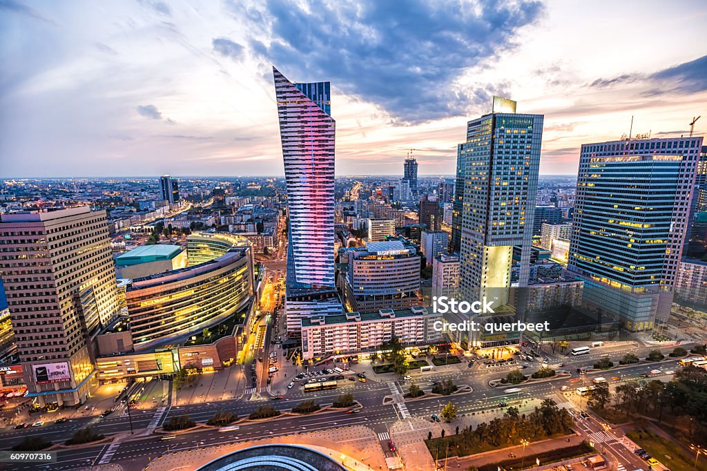 Business Skyline Warsaw Warsaw Stock Photo