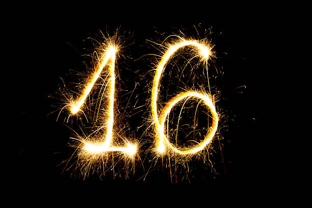 istock Number 16 made with sparklers 609708700