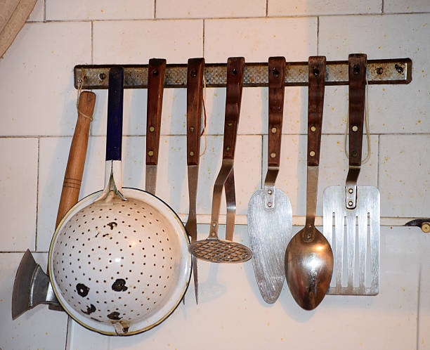 istock Cooking utensils in the old kitchen 609708740