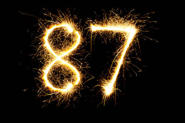 istock Number 87 made with sparklers 609709234