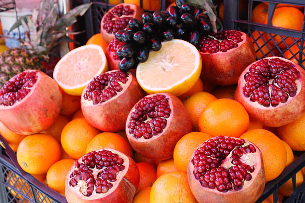 istock Delicious pomegranates sold in a Turkish fruit market 609709558