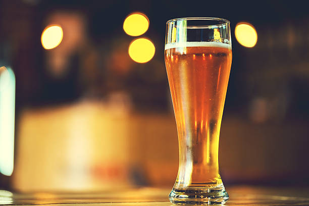 Glass  lager beer. Soft focus. Shallow DOF stock photo