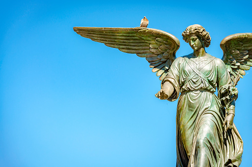 Angel of the waters is the statue on top of the Bethesda Fountain, in Central Park, Midtown Manhattan, New York, USA