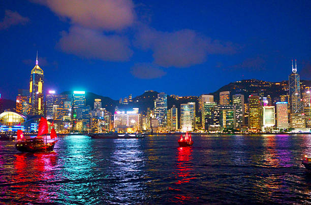 istock Hong Kong at night from across Victoria Harbor 609726600