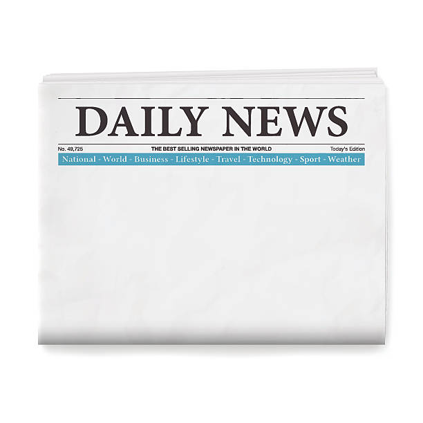 Blank Daily Newspaper Realistic blank daily newspaper isolated on white background.  newspaper stock illustrations