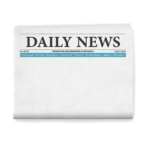 Blank Daily Newspaper Realistic blank daily newspaper isolated on white background.  front page stock illustrations