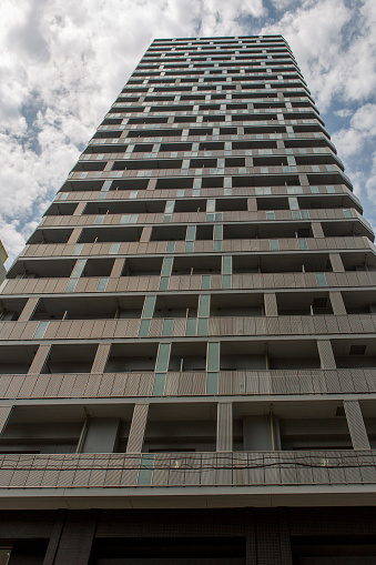 Modern Highrise building at citycenter of osaka japan - vertical