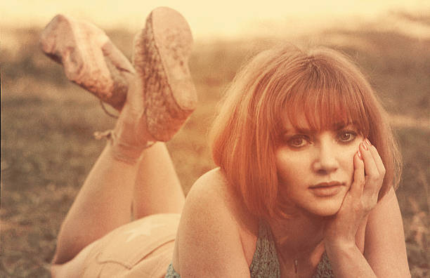 istock Pastoral woman in seventies style 609790540