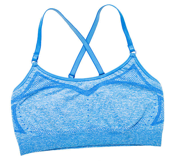 istock Blue sports bra on white 609793912
