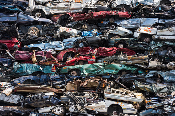 istock Heap of scrap cars 609795104