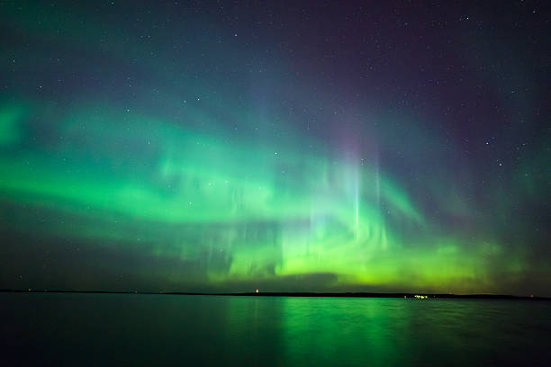 istock Northern lights over lake in finland 609796242