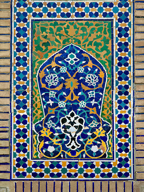 istock Old Eastern mosaic on the wall Uzbekistan 609796480