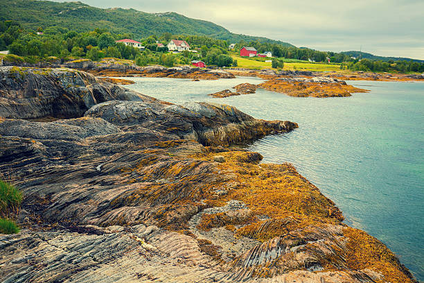 istock Fjord, rocky beach in cloudy weather, Norway 609797544