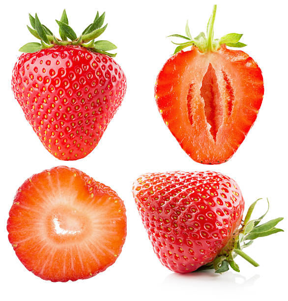 istock collection of strawberries isolated on the white background 609800952
