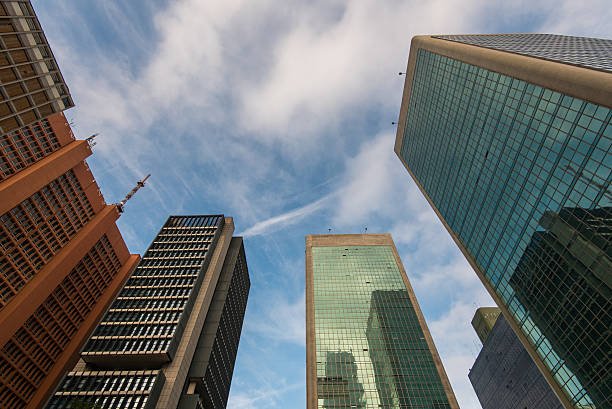 Modern Architecture Office Buildings in Paulista Avenue in Sao Paulo, Brazil.