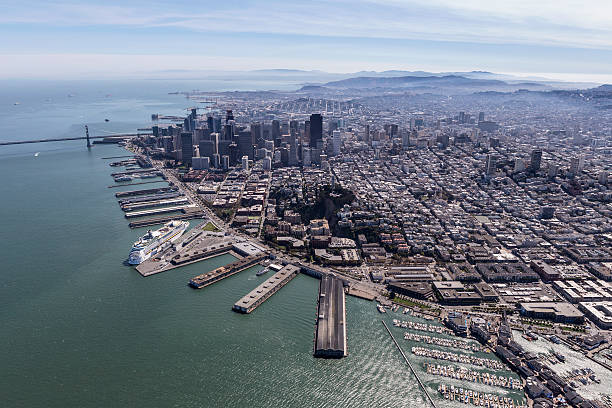 San Francisco City and Bay Aerial stock photo