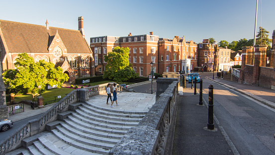 An image of St. Mary's Church in Hitchin, showcasing its historic architecture and the quintessential charm of English parish churches. The church, with its tall spire and classic stone construction, stands as a centerpiece in the community, reflecting the rich heritage and architectural beauty of this Hertfordshire market town.