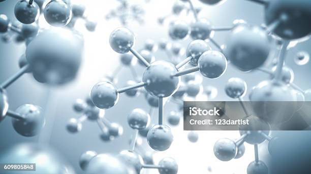 Abstract Molecule Background 3d Illustration Stock Photo - Download Image Now - Chemical, Chemistry, Backgrounds