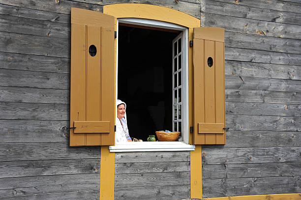 actor de época en fortress of louisbourg - louisbourg fotografías e imágenes de stock