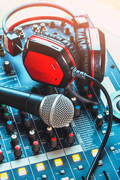 istock Audio equipment for recording in the studio. Vintage Style. 609808046